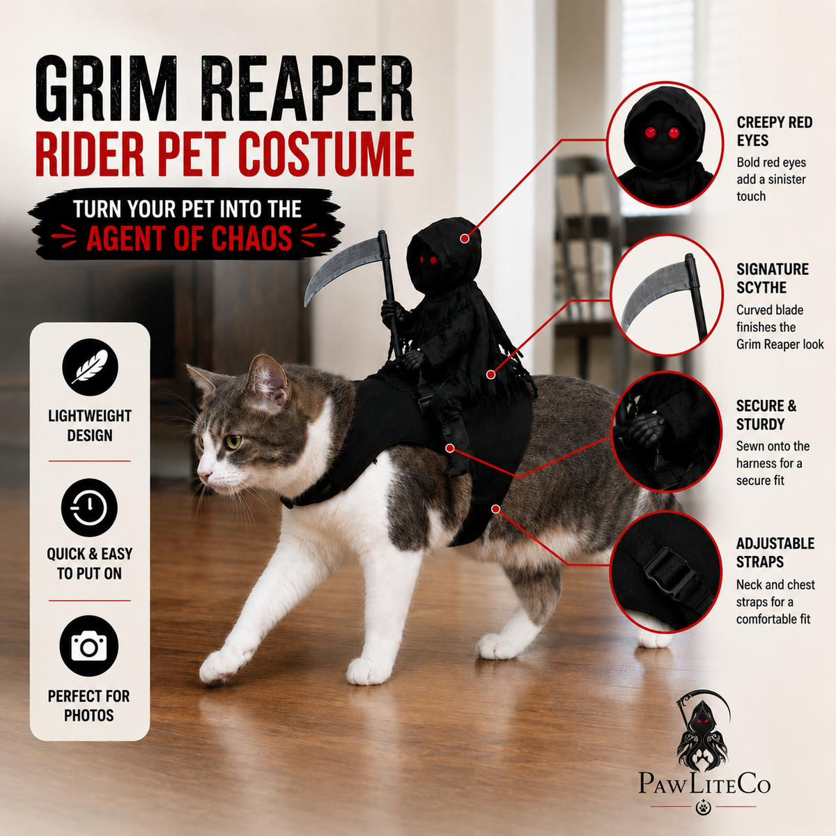 Grim Reaper Rider Pet Costume